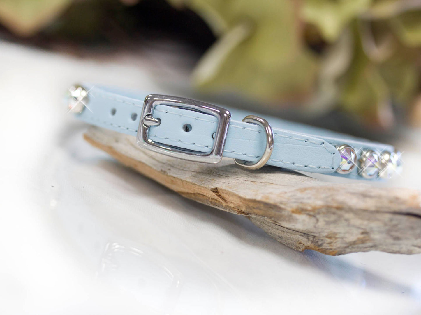 Crystal Pet Collar Leather