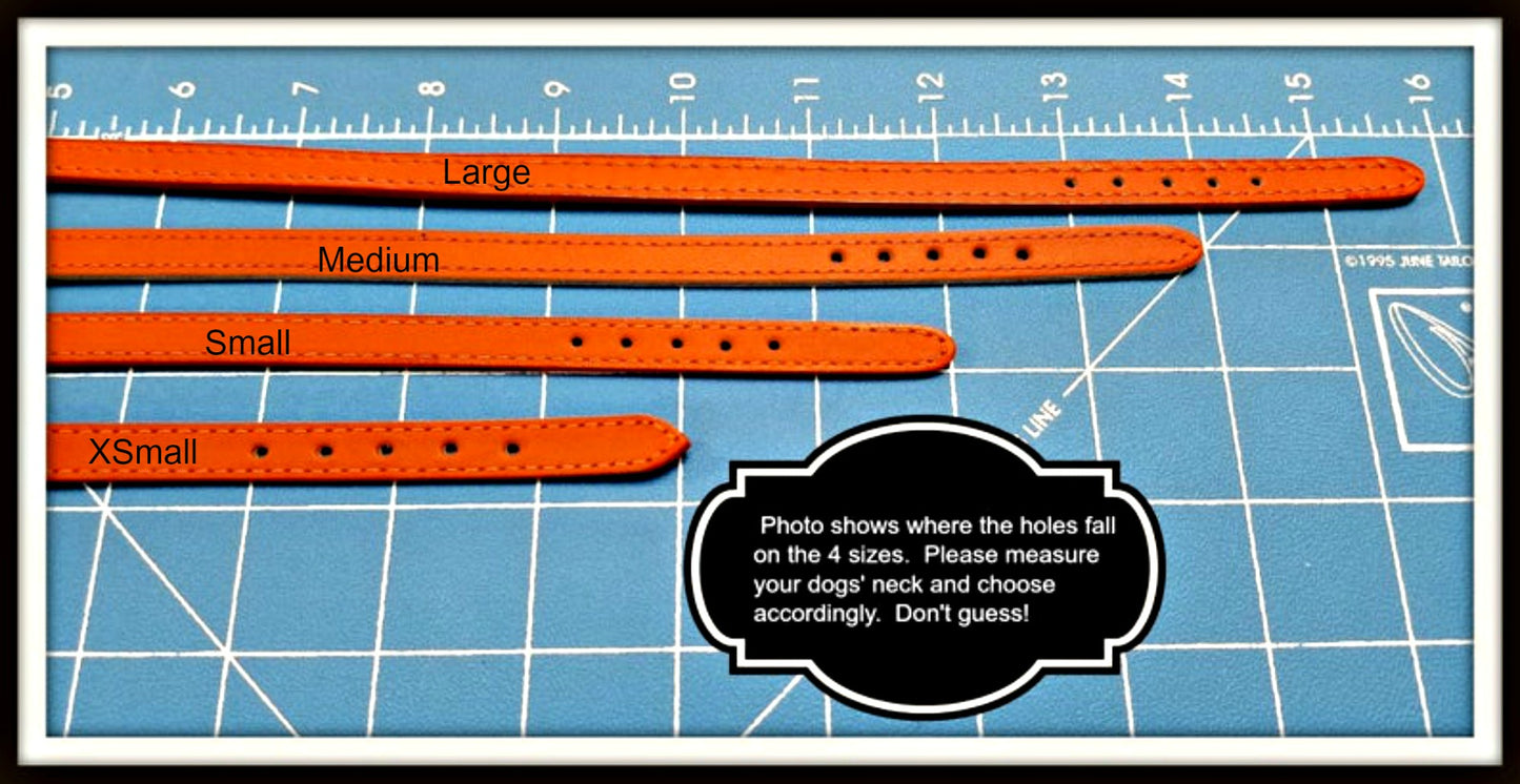 tiny leather collar sizing chart