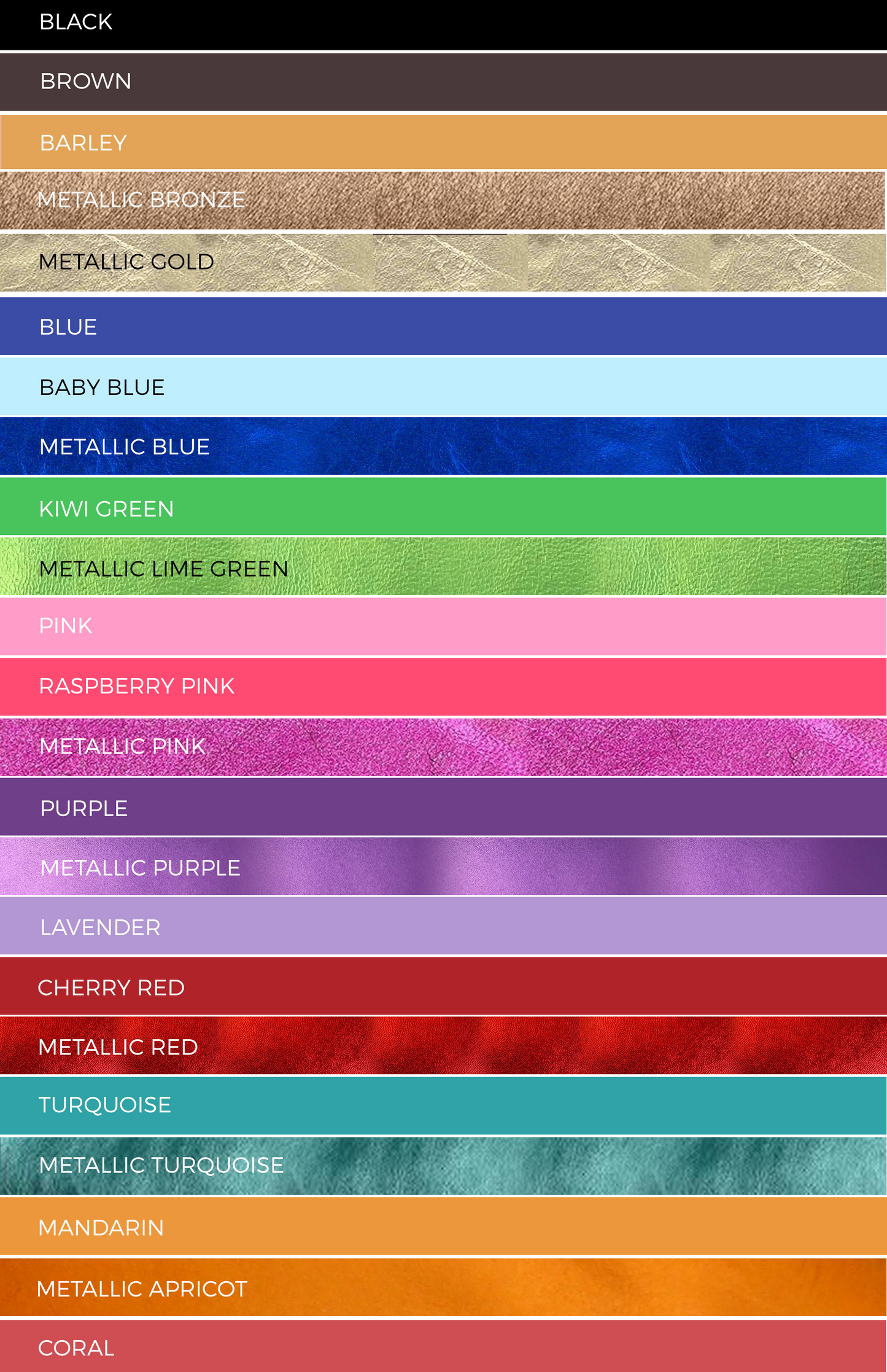 color chart for leather collars