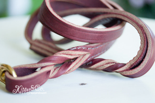 Personalized Latigo Leather Braided Leash