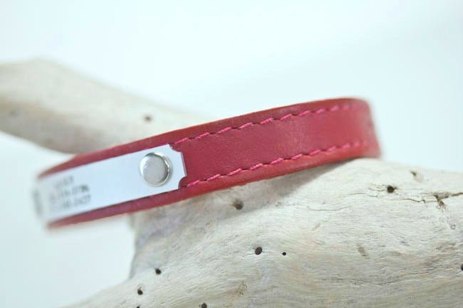 Red Leather Personalized Collar