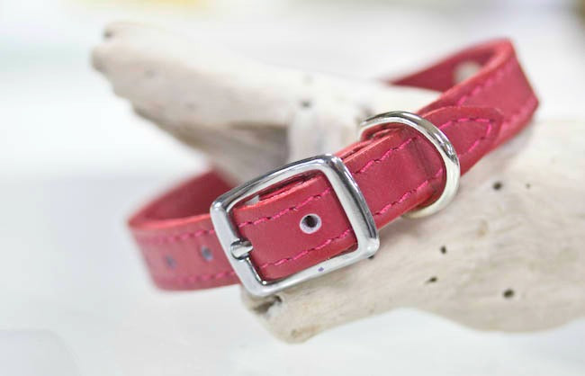 Red Leather Personalized Collar