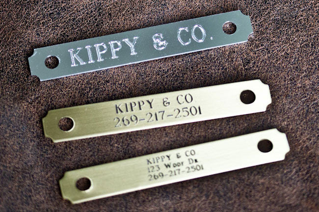 Engraved name plate in Brass or Silver